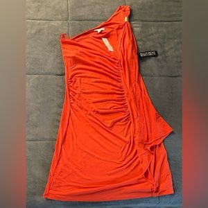 Elegant Orange One-Shoulder Dress